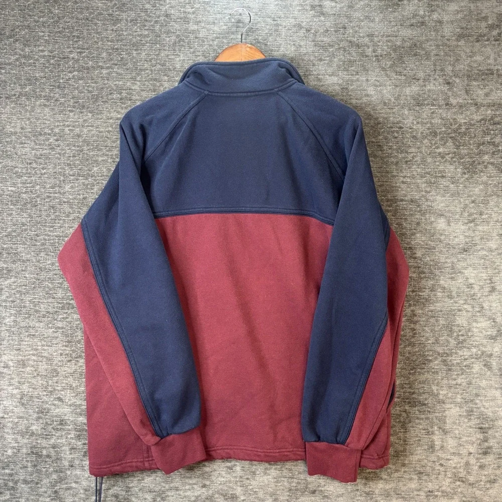 Ron Jon Surf Shop Quarter Zip Pullover Sweatshirt Navy Burgundy Colorblock L Y2K